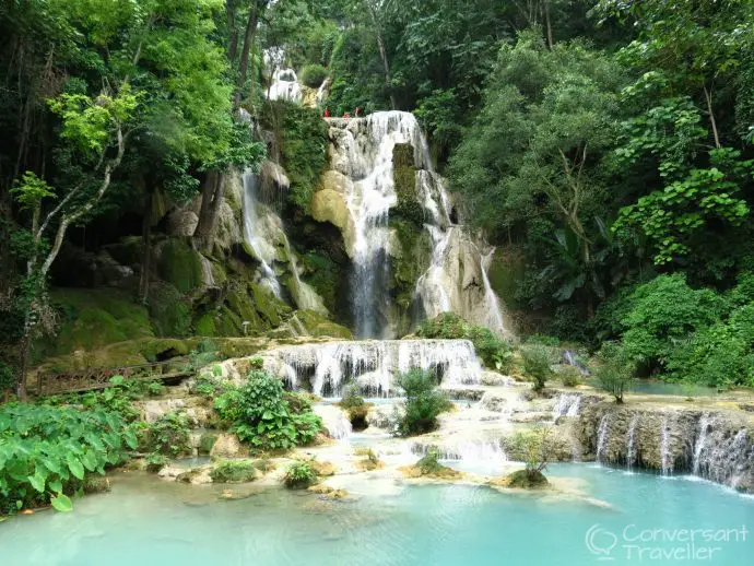 Can you spot the monks? Kuang Si Falls, Luang Prabang, Laos