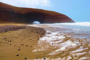 Sea arch at Legzira beach, Morocco