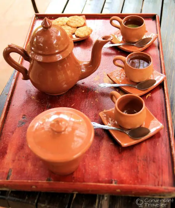 Herbal mint tea at Nectarome Botanical Gardens, Ourika Valley, Morocco