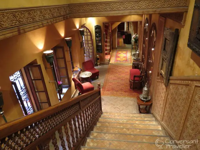 Interior of luxury Marrakech hotel La Maison Arabe