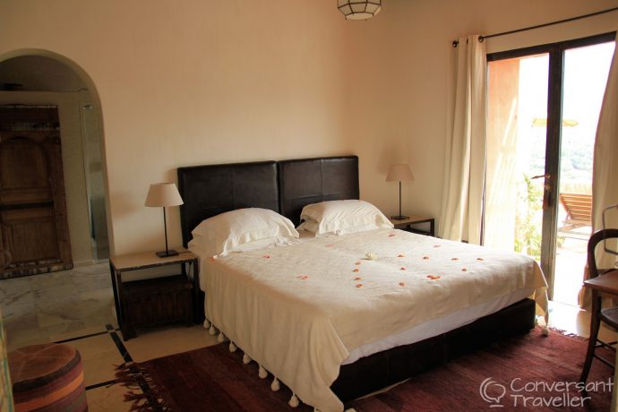 Main bedroom of villa pool suite at Kasbah Bab Ourika