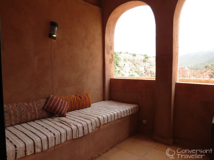 Private terrace of Superior room in the kasbah at Kasbah Bab Ourika