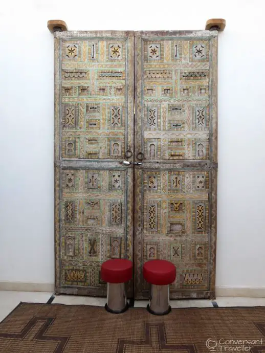 The internal door in the villa at Kasbah Bab Ourika