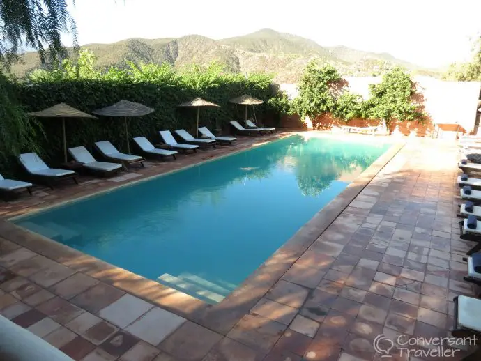 The main pool at Kasbah Bab Ourika