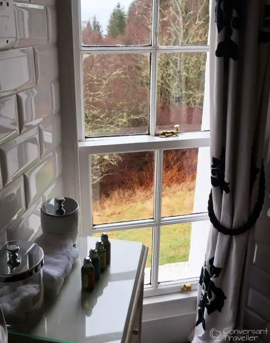 Bathroom in the White Tower of Taymouth Castle, luxury Scotland self catering retreat