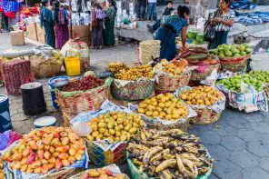 Market stalls in Santiago Atitlan, Guatemala