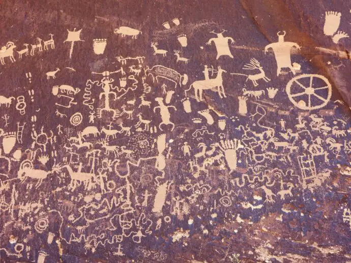 Petroglyphs on Newspaper Rock in Utah