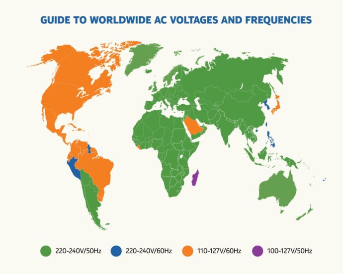 World Voltage Map