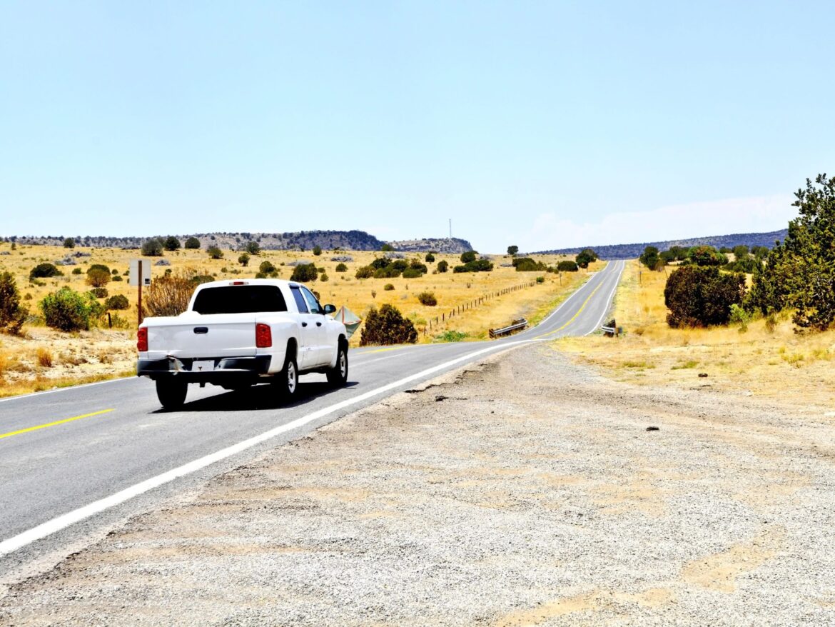 Pickup truck on the road