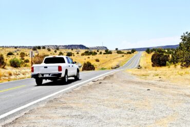 Pickup truck on the road