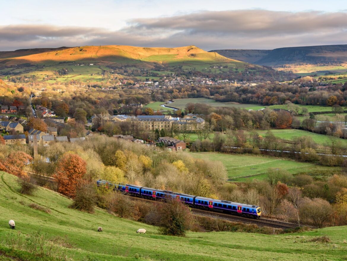 Train in the English countryside