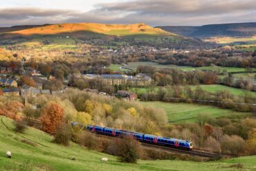 Train in the English countryside