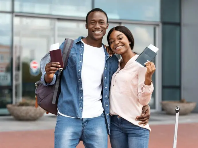 Couple with passports