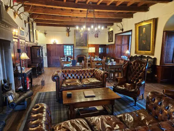 Great Hall at Barcaldine Castle near Oban in Scotland