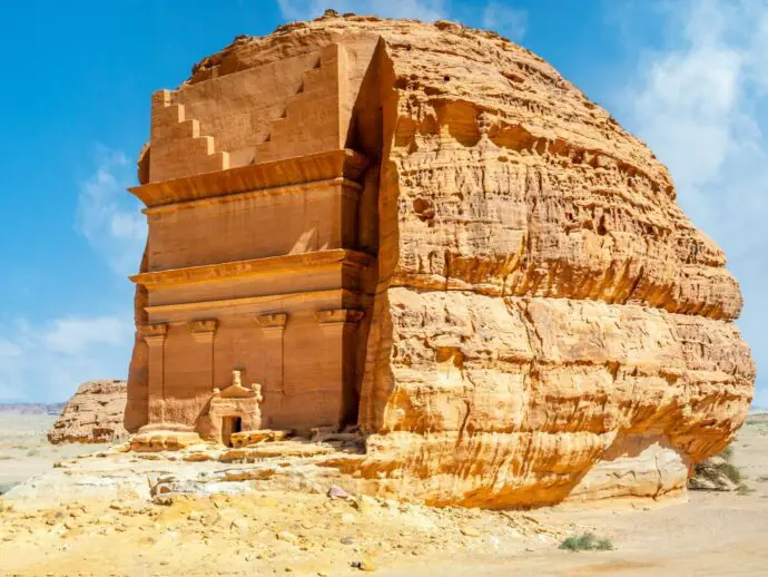 Tomb entrance in AIUla in Saudi Arabia