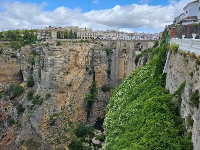 Old stone bridge across a deep gorge