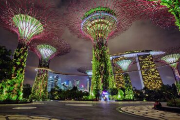 Gardens by the Bay at night in Singapore