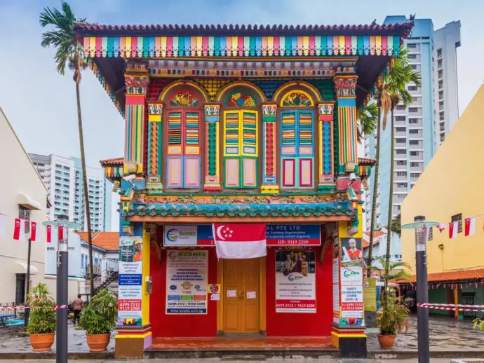 Brightly coloured house